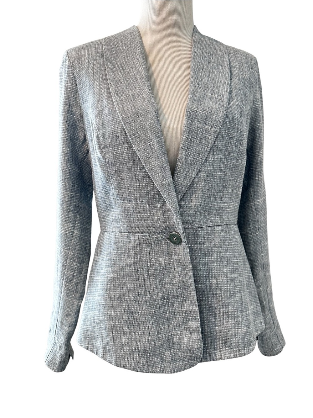 Blue Gray Cabi Beachwalk Textured One-Button Women's Blazer in size 6 - Picture 2 of 15